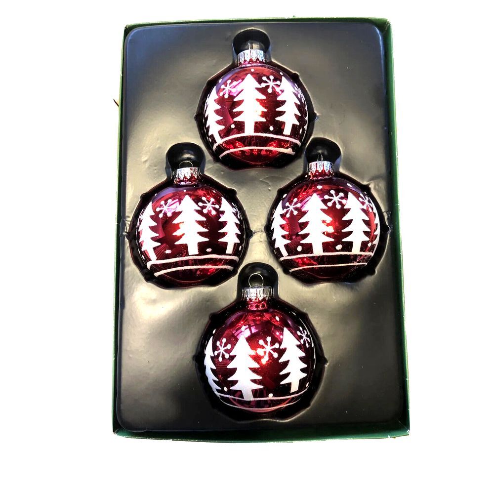 Kurt Adler Ornament‎ Ball Glass Christmas Tree Vintage Snowflake Vintage Sparkle